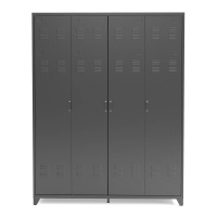 Шкаф 4-х дверный металлический Hiba единый размер серый LA REDOUTE INTERIEURS  фото, kupilegko.ru